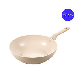 Chảo nh&ocirc;m chống d&iacute;nh phủ ceramic LocknLock Marble Ceramic IH CAF / CAW 20/24/26/28 d&ugrave;ng được bếp từ - M&agrave;u be